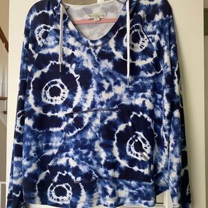 Koolaburra Blue and White Tie-Dye Hoodie